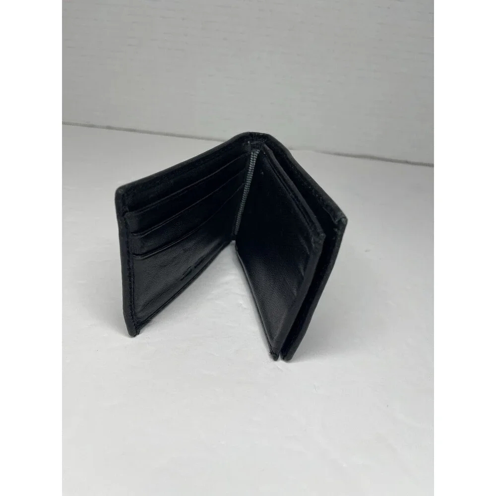 Tasso Elba Men's Black Lambs Leather Bifold Wallet